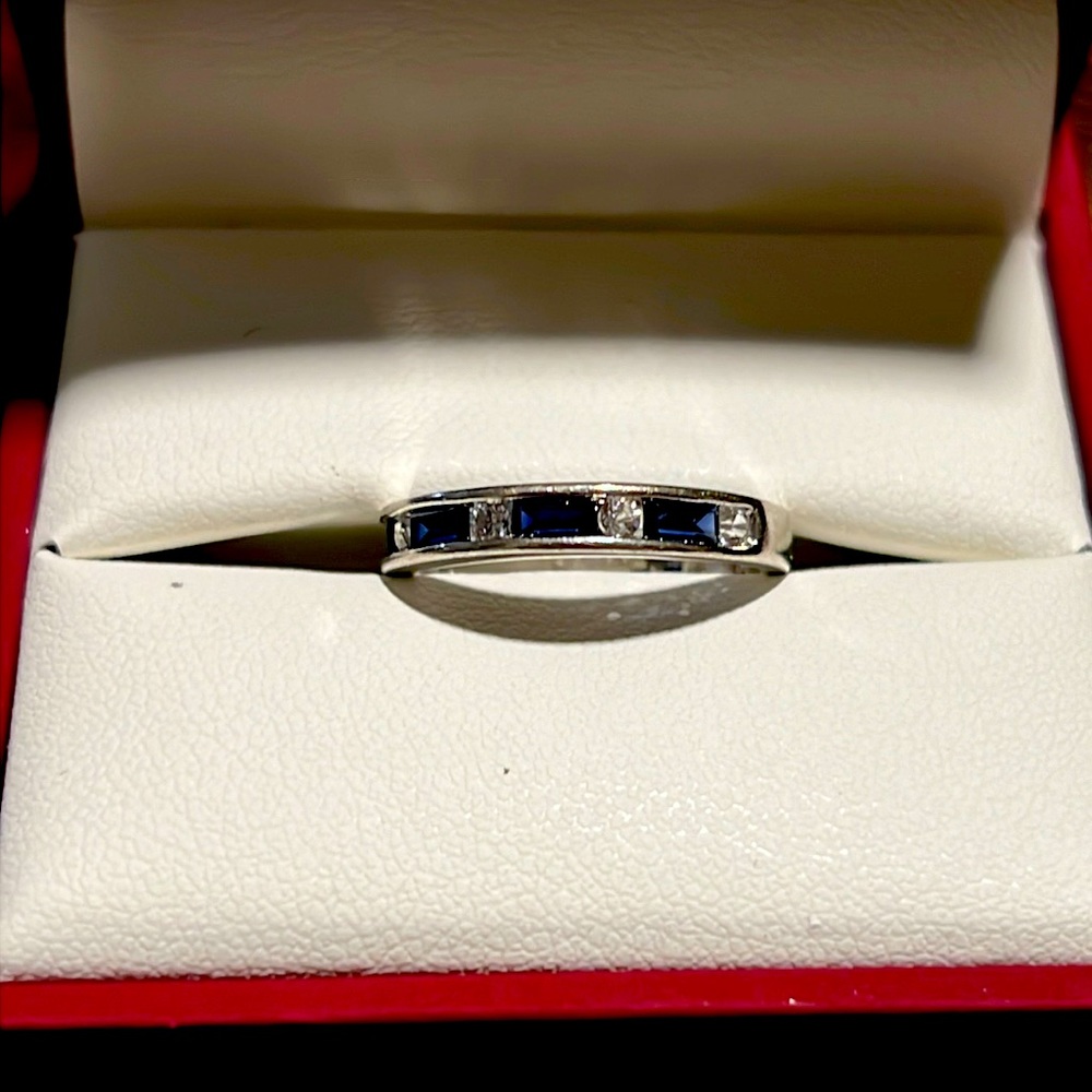 925 sterling white/blue sapphire